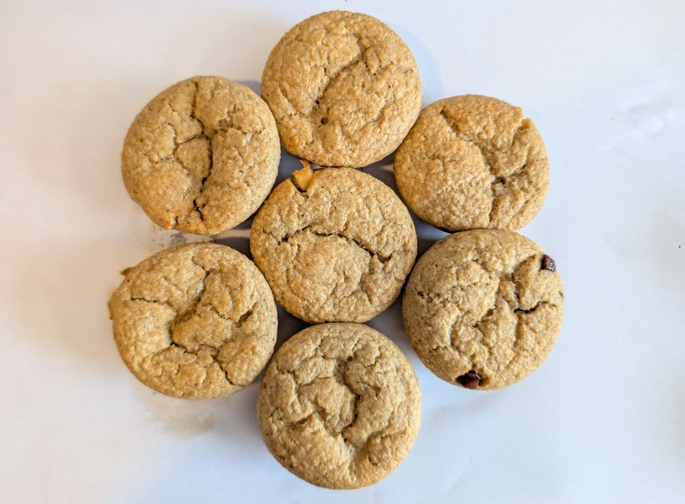 Muffins de plátano y avena